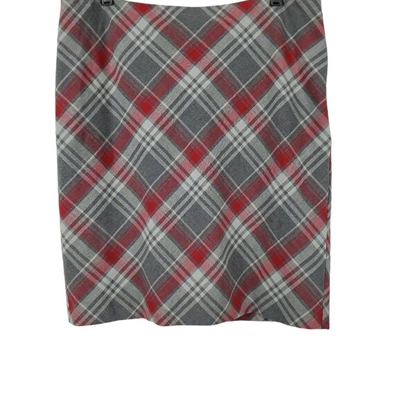 💥041 The Limited Gray & Red Plaid Mini Skirt - Picture 1 of 7